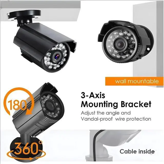Alt view image 2 of 6 - HD Infrared Night Vision Coaxial CCTV Camera 1920 * 1080P 2MP AHD Outdoor Waterproof IP66 Mini with Bracket Security Monitoring(6mm,1080P Without Power_PAL)
