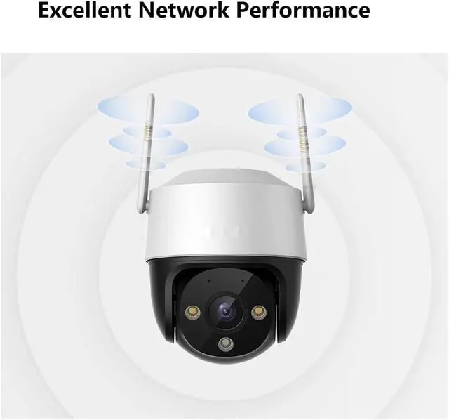 Alt view image 6 of 6 - 2Pcs 5MP WiFi Outdoor Security Camera, 360° Pan Tilt Auto Tracking, Color Night Vision IP66 Weatherproof Surveillance Cam(US Plug_2PCS Camera)