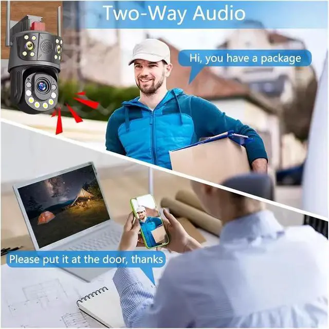 Alt view image 3 of 6 - 12MP 6K Triple-Screen PTZ Security Camera