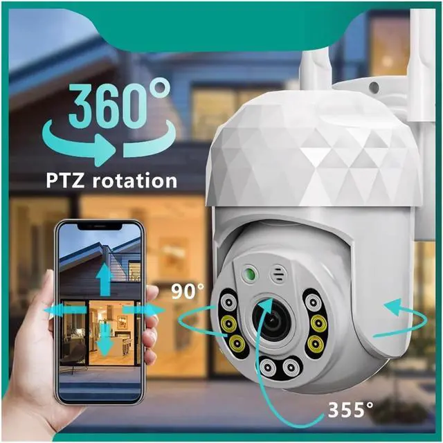 Alt view image 4 of 6 - V380 Pro 2MP Ultra HD PTZ 2.4G WiFi LED Outdoor H265 AI Human Detection 1080P IP Camera Auto Tracking Video Surveillance(US Plug,2MP Camera)