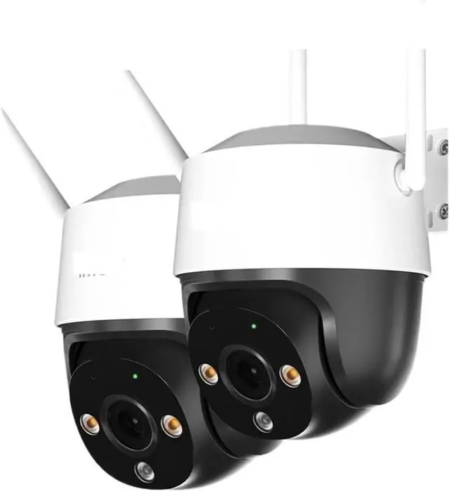 Main image of 5MP Wi-Fi PTZ Camera Smart Color Night Vision IP66 Outdoor Security 360° Coverage Smart Auto Tracking(UK Plug_2PCS Camera ADD 128G)