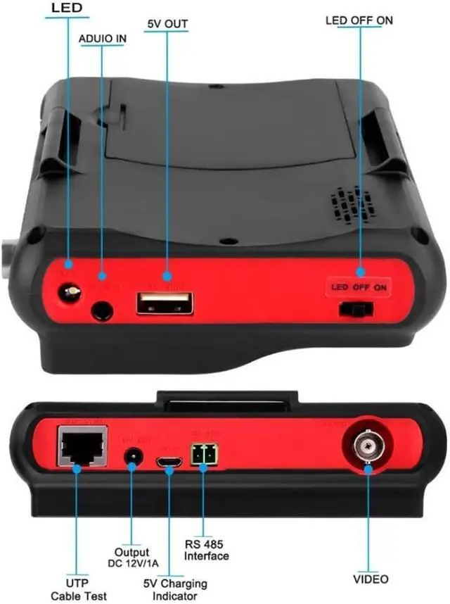 Alt view image 5 of 7 - CCTV Tester, 4.3 Inch CCTV Tester, HD 8MP Portable Camera AHD TesterTFT LCD Monitor Analog Video Test Cable PTZ Control 12V Power Output