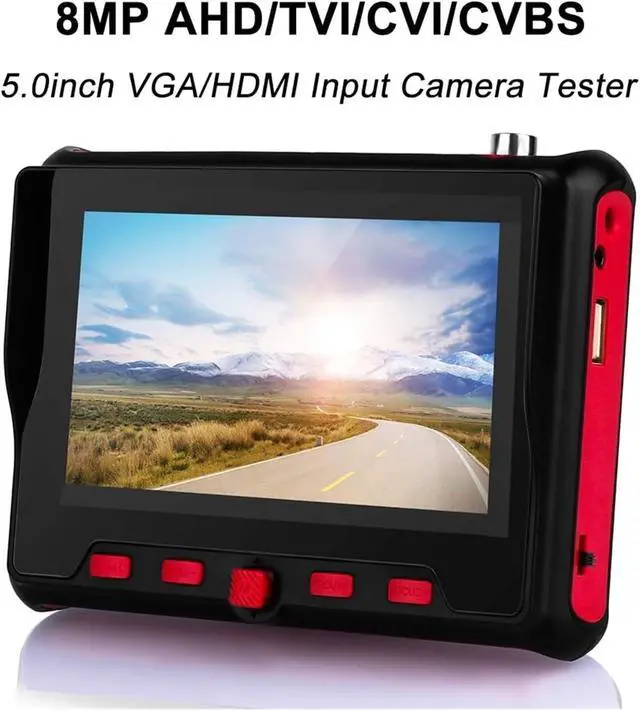 Alt view image 2 of 7 - CCTV Tester, 5Inch CCTV Tester 8MP AHD TVI CVI CVBS Support VGA and Input Analog Cftv Testers CCTV Monitor Camera Video(TI-6900ACT)