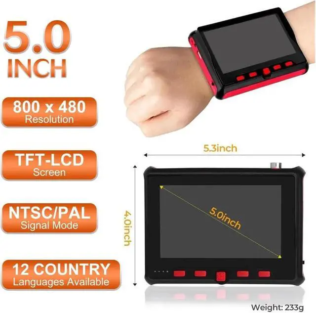 Alt view image 3 of 7 - CCTV Tester, 5Inch CCTV Tester 8MP AHD TVI CVI CVBS Support VGA and Input Analog Cftv Testers CCTV Monitor Camera Video(TI-6900ACT)