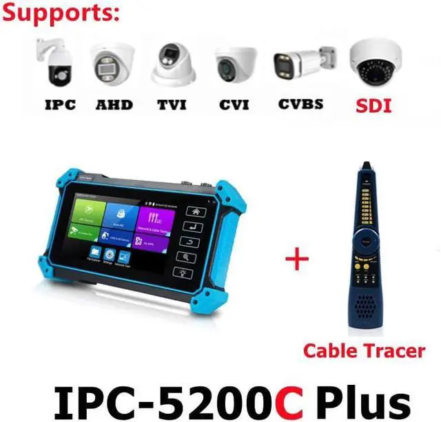 Alt view image 2 of 7 - CCTV Tester, CCTV Tester IPC-5200C Plus 5.4inch IPS Touch Screen 8MP IP CVI TVI AHD Analog in 1 VGA & 4K HD Input Camera(IPC-5200C Plus)