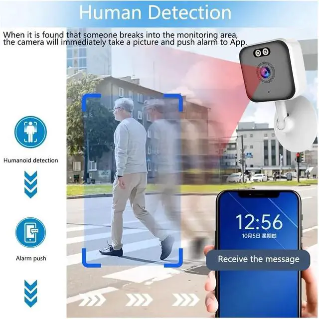 Alt view image 4 of 6 - Tuya Smart Mini 5MP WiFi IP Camera Indoor Color Night Home Security AI Human Detect CCTV Surveillance Block Camera(AU Plug,1PCS NO SD Card)