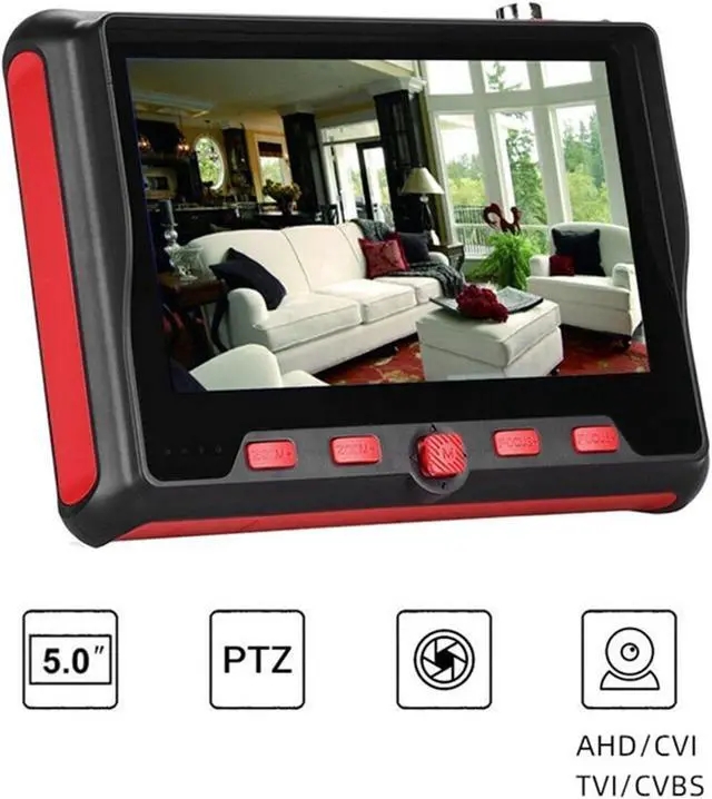 Alt view image 2 of 5 - CCTV Tester, 5 Inch CCTV Monitor Tester,Camera Security,TVI/AHD/CVI/DC12V Output,Support PAL/NTSC