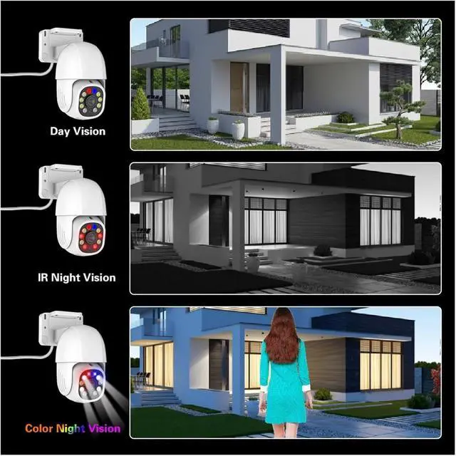 Alt view image 5 of 6 - 4K POE PTZ Surveillance IP Security Camera Red-Blue Warning Light 8MP/5MP/3MP Option Color Night Vision CCTV(3MP POE)