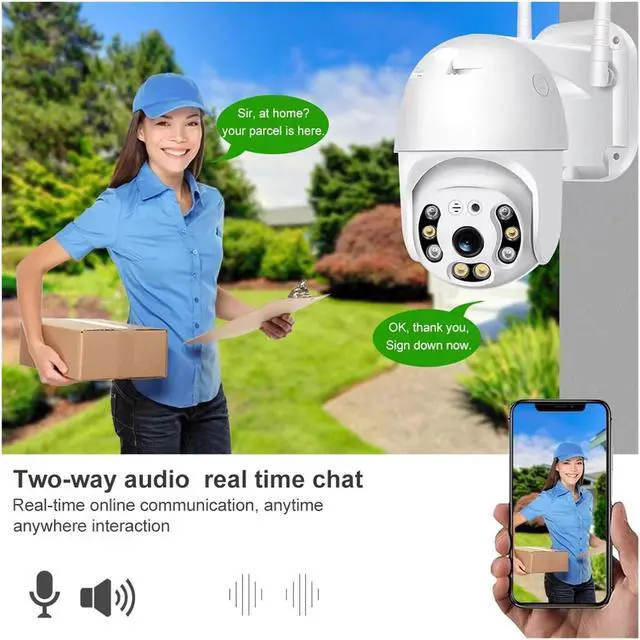Alt view image 2 of 6 - ICSEE 5MP HD Camera Motion Detection Alarm Automatic Tracking Outdoor IP WiFi PTZ CCTV Cameras Surveillance Camera P2P(UK Plug_5MP)