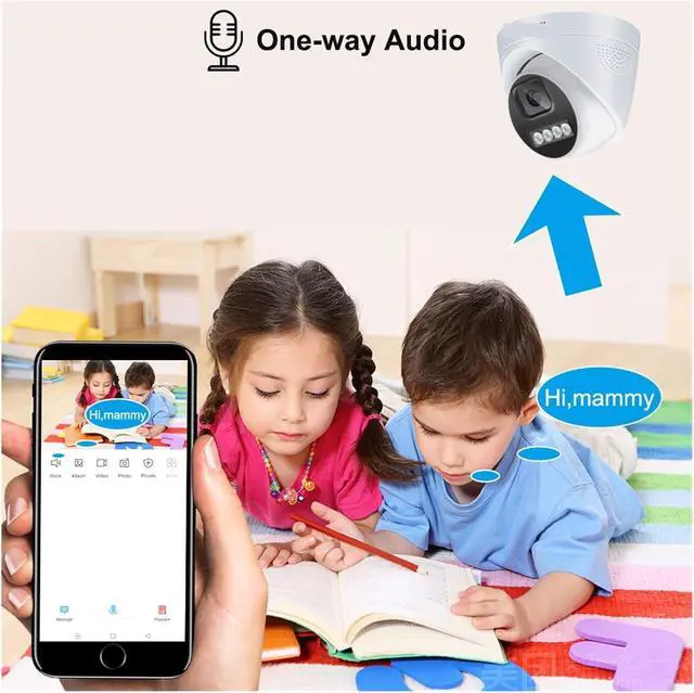Alt view image 2 of 6 - 4K 8MP POE IP Camera Audio H.265 Wide Angle 2.8mm AI Color Night Vision Home CCTV Video Surveillance Security(2.8mm,POE 8MP)