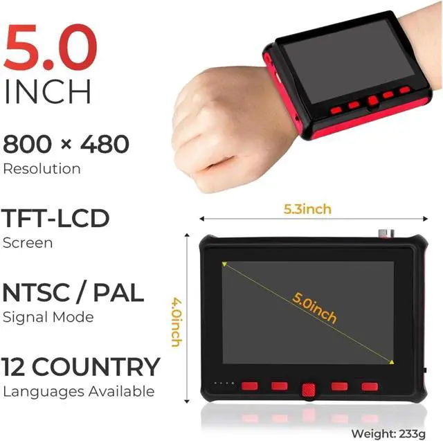 Alt view image 4 of 7 - CCTV Tester, 5Inch CCTV Tester 8MP AHD TVI CVI CVBS Support VGA and Input Analog Cftv Testers CCTV Monitor Camera Video(TI-6900ACT)