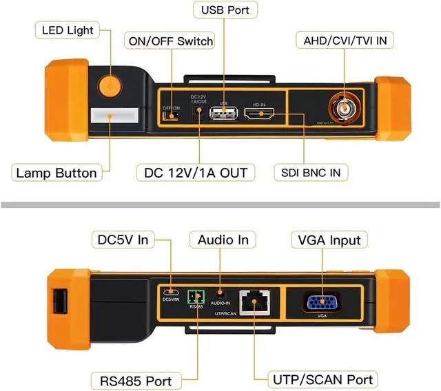 Alt view image 4 of 6 - CCTV Tester, 3200C CCTV Tester HD Coaxial 4K 8MP ADH VGA SDI Camera with Cable Tracer 5 Inch TFT-LCD Screen Monitor(HD 3100)