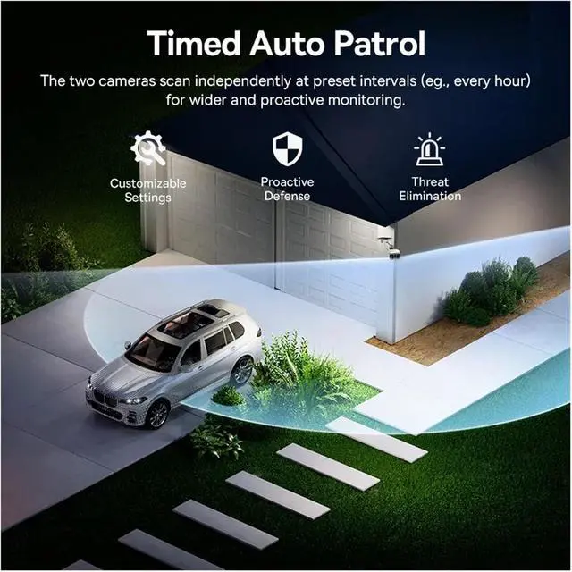Alt view image 3 of 7 - 3K Outdoor Dual Lens Wireless Security Cam with Solar Panel, Face Recognition & Smart AI Auto Tracking for Home Surveillance(X1 Pro NO SD Card)