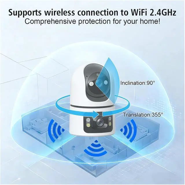 Alt view image 3 of 6 - PTZ WiFi Outdoor Home Security Camera, 355°Pan 90°Tilt Motion Detection Two-Way Audio Video Surveillance Cam(8MP Add 16G Card)