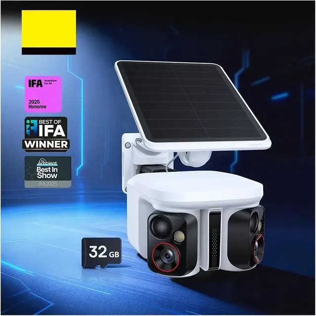 Alt view image 2 of 7 - 3K Outdoor Dual Lens Wireless Security Cam with Solar Panel, Face Recognition & Smart AI Auto Tracking for Home Surveillance(X1 Pro NO SD Card)
