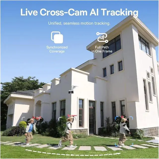 Alt view image 5 of 7 - 3K Outdoor Dual Lens Wireless Security Cam with Solar Panel, Face Recognition & Smart AI Auto Tracking for Home Surveillance(X1 Pro NO SD Card)