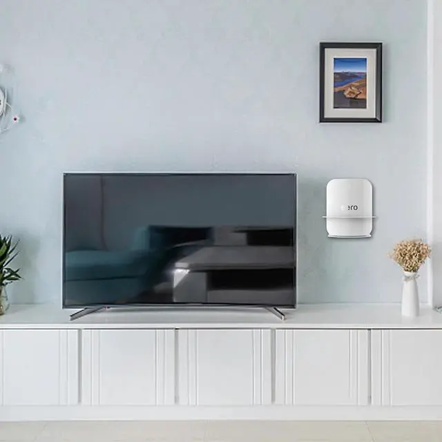Alt view image 5 of 7 - Wall Mount for Eero Max 7 WiFi System, Simple and Robust Wall Mount Stand for Eero Max 7 WiFi System, Without Messy Cables (White, Pack of 2), DY-EERO-STANDER-W-2 PCS