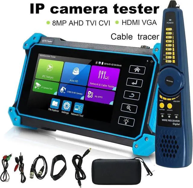 Alt view image 3 of 4 - CCTV Tester, CCTV-Tester-Monitor IPC Camera Tester Poe 8MP AHD TVI CVI SDI Cable Tracer RJ45 TDR Test Rapid CCTV Tool(IPC5200)
