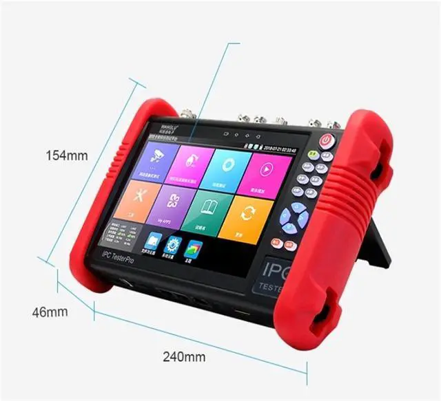 Alt view image 2 of 6 - CCTV Tester, 7 Inch CCTV Tester,4K Video Surveillance,Security Monitor with Touch Screen, POE Out, Test