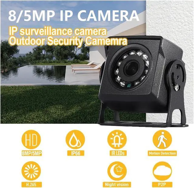 Alt view image 2 of 6 - Mini Waterproof POE IP Camera 8MP Outdoor Security Camera 5MP Night Vision Motion Detection Smart Phone(5MP POE 48V)