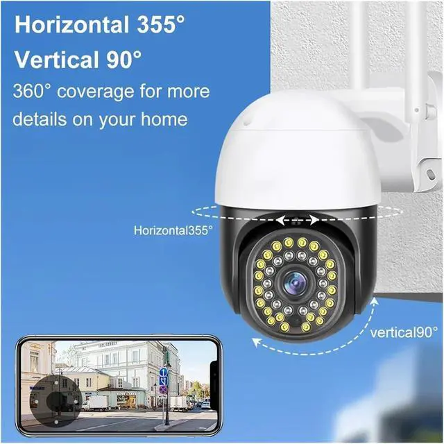 Alt view image 5 of 7 - 8MP WiFi Outdoor PTZ Security Camera, 10X Zoom AI Human Auto Tracking Smart Home Wireless Surveillance IP Cam