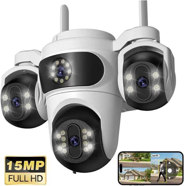 Alt view image 3 of 4 - 15MP PTZ Smart Camera - 3-Screen Outdoor
