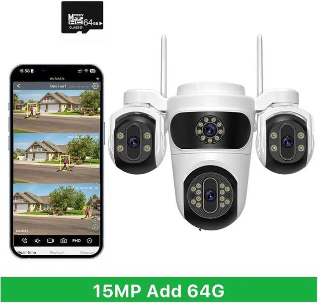 Alt view image 2 of 4 - 15MP PTZ Smart Camera - 3-Screen Outdoor