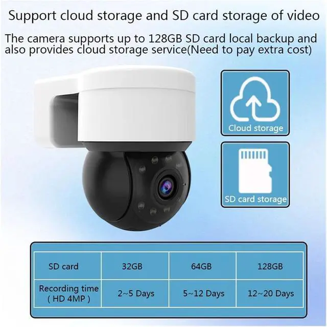 Alt view image 7 of 7 - 4MP Security Tuya Cameras WiFi Outdoor HD Full Color Night Vision Waterproof Surveillance Camera with Baby Monitor(4MP and 128GB Card)