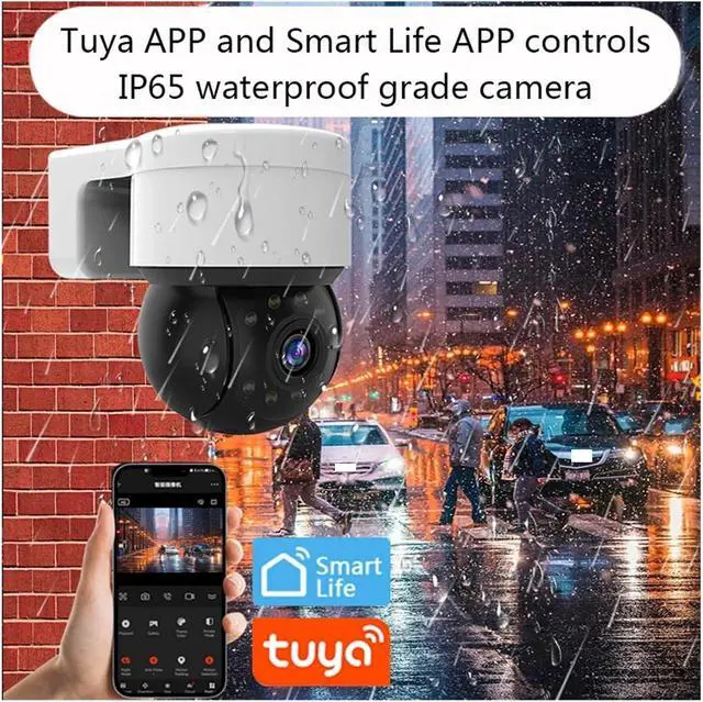 Alt view image 4 of 7 - 4MP Security Tuya Cameras WiFi Outdoor HD Full Color Night Vision Waterproof Surveillance Camera with Baby Monitor(4MP and 128GB Card)