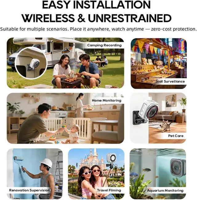 Alt view image 5 of 7 - 5MP 4G LTE Pocket AOV Security Camera, Battery Powered Portable Surveillance Cam with 12X Digital Zoom for Indoor & Outdoor Monitoring(4G AOV Cam Add 32GB)