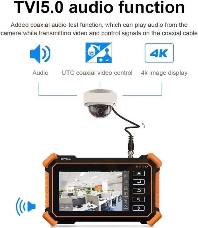 Alt view image 2 of 5 - CCTV Tester, IPC CCTV Upgrade Camera Analog Tester Monitor 8K IP Testing UTP Cable IPC-1910 Plus CVI TVI AHD