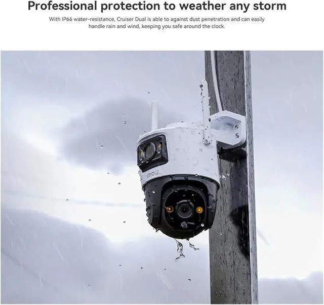 Alt view image 5 of 6 - 8MP Dual Lens WiFi6 Outdoor Security Camera, AI Human Vehicle Detection Smart Color Night Vision Cam(EU Plug,Camera add 128G)