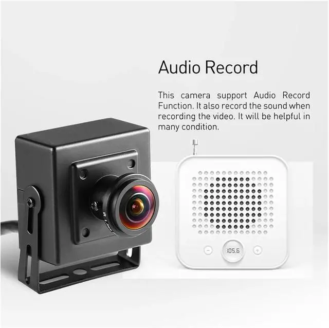 Alt view image 3 of 5 - 5MP Mini 1.7mm Fisheye Lens Audio POE IP Security Camera Home Indoor CCTV Surveillance Camera PC Phone(DC 12V NO Audio)