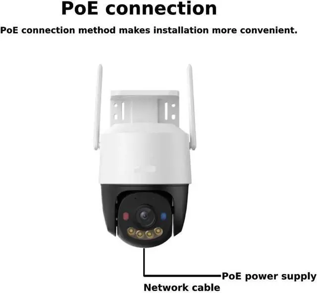 Alt view image 7 of 7 - 8MP 4K Outdoor POE WiFi Security Camera with Red-Blue Warning Lights & AOR Recording(US Plug_Cruiser SC 8MP)