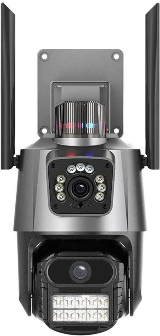 Main image of 8MP Dual Screen WiFi PTZ Outdoor Security Camera, Color Night Vision V360Pro App Compatible IP Cam(UK Plug,3PCS 8MP NO Card)