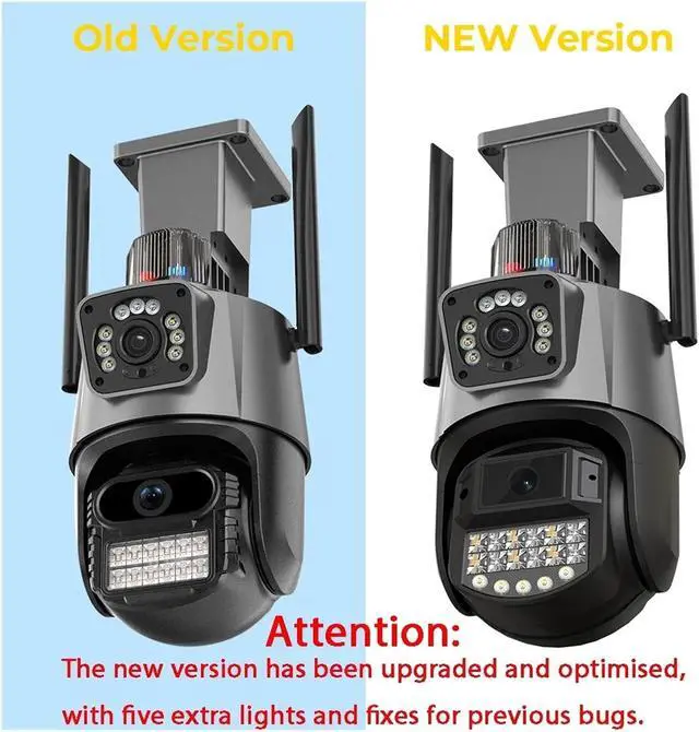 Alt view image 4 of 7 - 8MP Dual Screen WiFi PTZ Outdoor Security Camera, Color Night Vision V360Pro App Compatible IP Cam(UK Plug,3PCS 8MP NO Card)