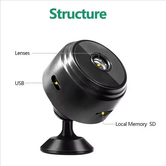 Alt view image 6 of 6 - A9 WiFi Mini Camera 1080P Security MonitoringWireless Remote Night Vision Video SurveillanceSmart Home Mini DV Cam HD Camera