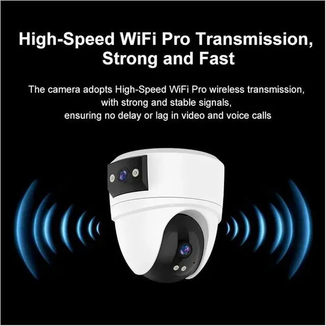 Alt view image 5 of 7 - 4K Outdoor Dual Lens PTZ Security Camera, 360° View IR Night Vision Human Detection WiFi Surveillance Camera(US Plug)