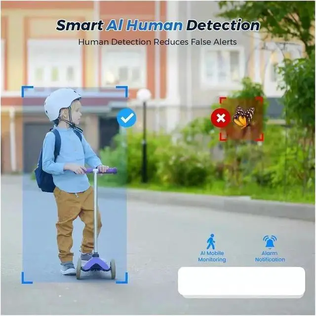 Alt view image 2 of 6 - HD IP Camera 3MP 5MP CCTV Surveillance Outdoor Waterproof Color Night Vision Auto Tracking Two Way Audio Video Camera(US Plug,5MP Cam add 32G)