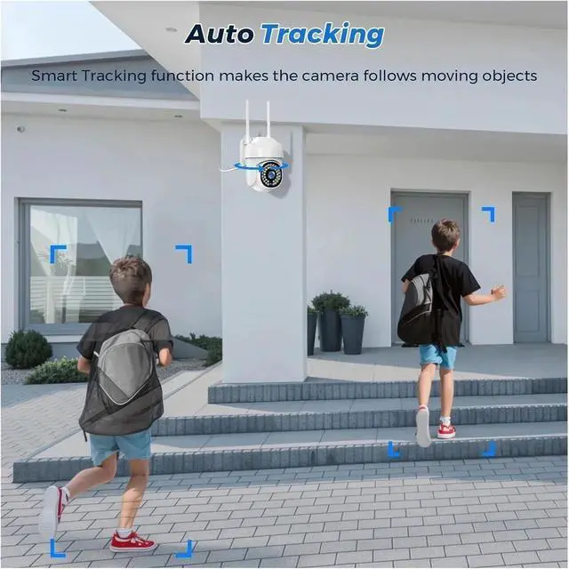 Alt view image 5 of 6 - HD IP Camera 3MP 5MP CCTV Surveillance Outdoor Waterproof Color Night Vision Auto Tracking Two Way Audio Video Camera(US Plug,5MP Cam add 32G)