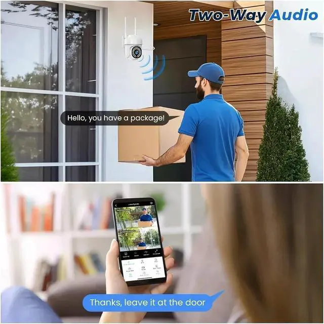 Alt view image 4 of 6 - HD IP Camera 3MP 5MP CCTV Surveillance Outdoor Waterproof Color Night Vision Auto Tracking Two Way Audio Video Camera(US Plug,5MP Cam add 32G)