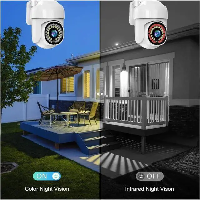 Alt view image 6 of 6 - HD IP Camera 3MP 5MP CCTV Surveillance Outdoor Waterproof Color Night Vision Auto Tracking Two Way Audio Video Camera(US Plug,5MP Cam add 32G)