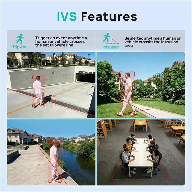 Alt view image 7 of 7 - 8MP 4K PoE IP Security Camera, Full Color Night Vision IP67 Outdoor Surveillance Cam with Human Vehicle Detection ONVIF