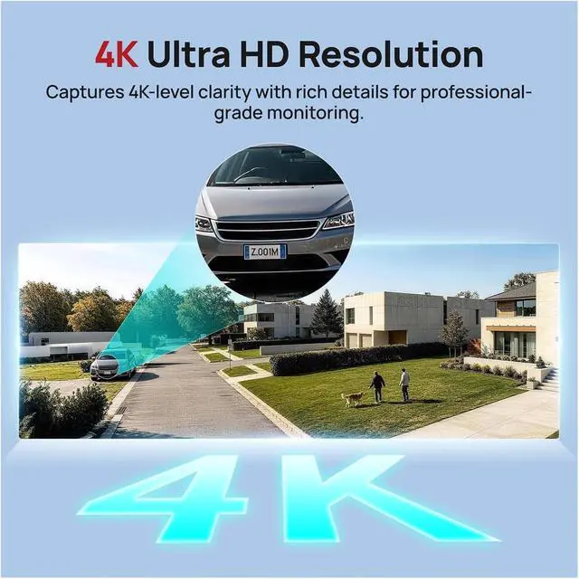 Alt view image 6 of 7 - 8MP 4K PoE IP Security Camera, Full Color Night Vision IP67 Outdoor Surveillance Cam with Human Vehicle Detection ONVIF