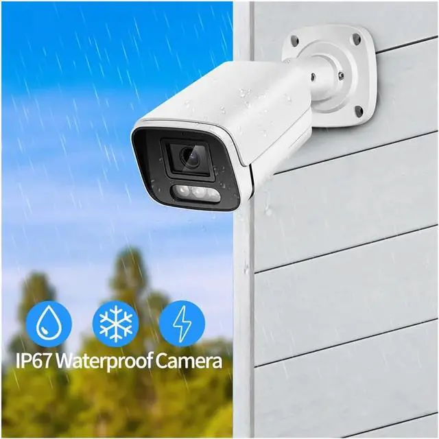 Alt view image 5 of 5 - 8MP 4K POE Bullet Security Camera, Metal Housing H.265 Onvif Color Night Vision Outdoor Surveillance Cam(3.6mm,Super 4MP POE)