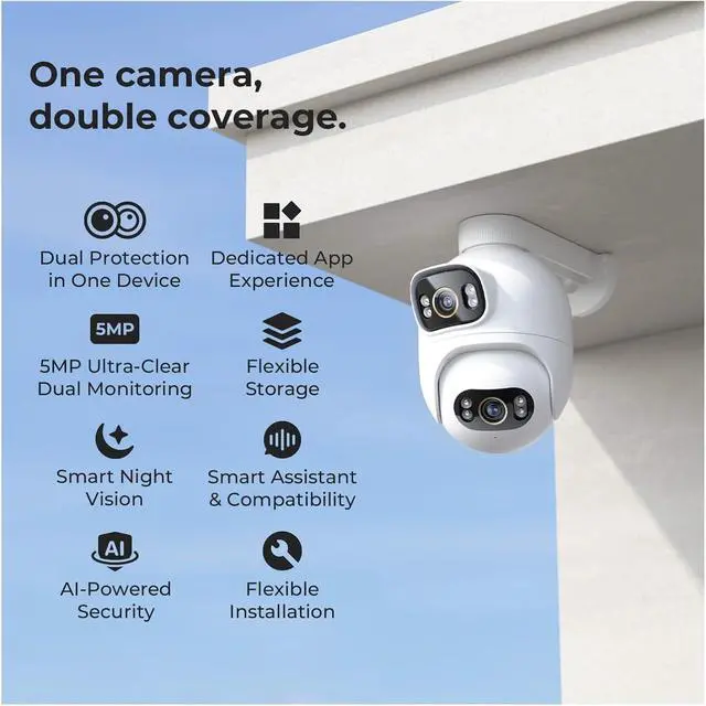 Alt view image 3 of 7 - 10MP Dual 3K WiFi PTZ Security Camera, AI Human Detection Auto Tracking Home Surveillance Camera(JP)