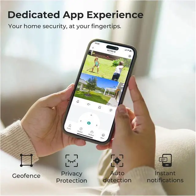 Alt view image 6 of 7 - 10MP Dual 3K WiFi PTZ Security Camera, AI Human Detection Auto Tracking Home Surveillance Camera(JP)