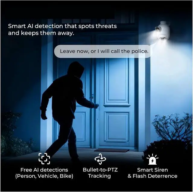 Alt view image 5 of 7 - 10MP Dual 3K WiFi PTZ Security Camera, AI Human Detection Auto Tracking Home Surveillance Camera(JP)