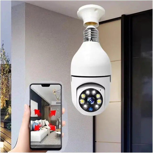 Alt view image 5 of 7 - E27 2.4G WiFi Light Bulb Security Camera, 1080P HD Night Vision Wireless Home CCTV Camera for Baby Indoor Surveillance