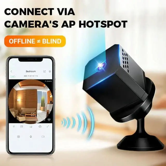 Alt view image 2 of 7 - Mini Smart HD Night Vision Security Camera, Mini Wireless Camera, Mini Spy Camera, Mini Security Camera Wireless, 1080p HD for Outdoor/Indoor (3PCS,Without Card)